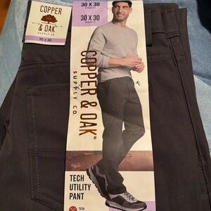 NWT Copper & Oak Men's Charcoal Tech Utility Pants 32x34